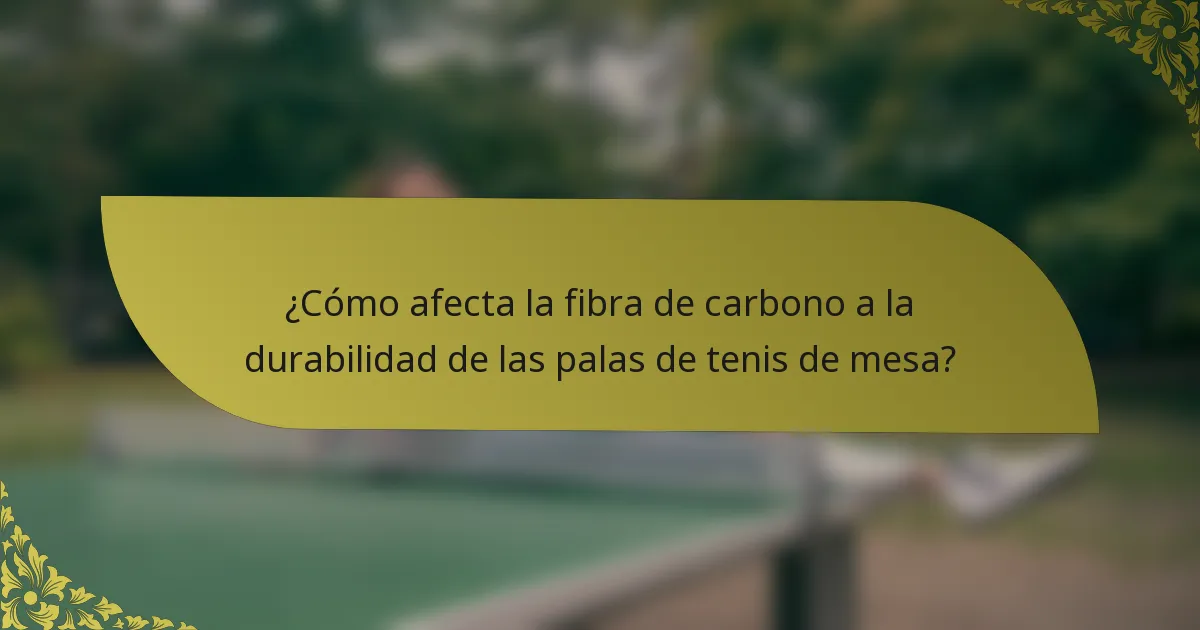 ¿Cómo afecta la fibra de carbono a la durabilidad de las palas de tenis de mesa?