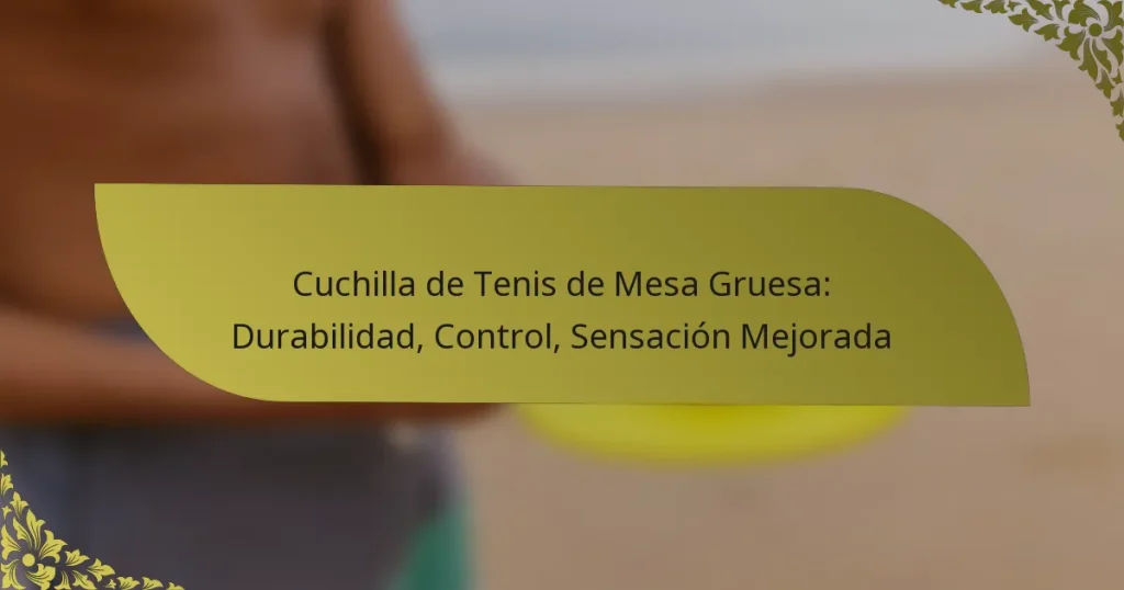 Cuchilla de Tenis de Mesa Gruesa: Durabilidad, Control, Sensación Mejorada