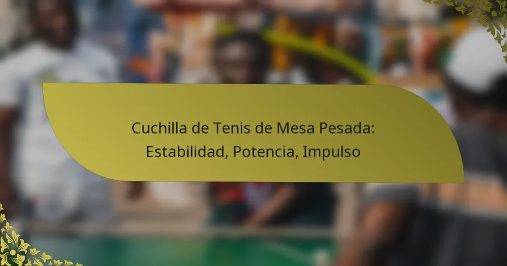 Cuchilla de Tenis de Mesa Pesada: Estabilidad, Potencia, Impulso