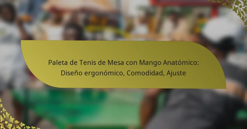 Paleta de Tenis de Mesa con Mango Anatómico: Diseño ergonómico, Comodidad, Ajuste