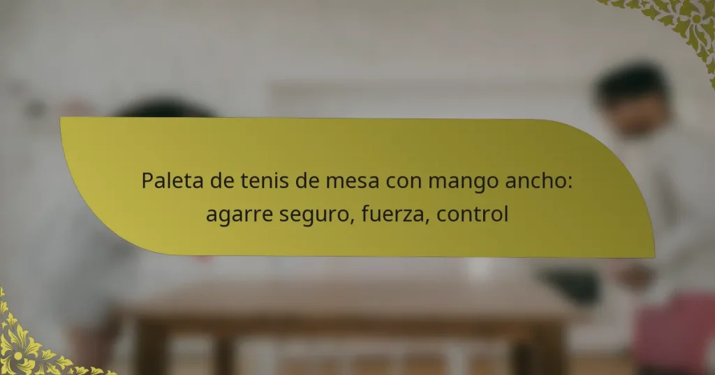 Paleta de tenis de mesa con mango ancho: agarre seguro, fuerza, control