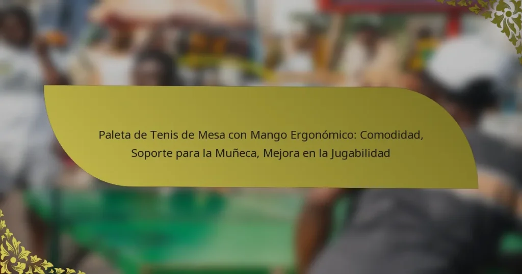 Paleta de Tenis de Mesa con Mango Ergonómico: Comodidad, Soporte para la Muñeca, Mejora en la Jugabilidad