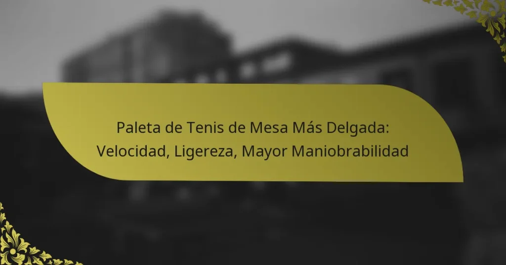 Paleta de Tenis de Mesa Más Delgada: Velocidad, Ligereza, Mayor Maniobrabilidad
